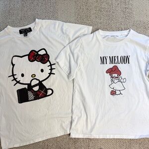Bundle of Sanrio Kawaii Graphic Tee Cotton T-shirt 2 Piece Set